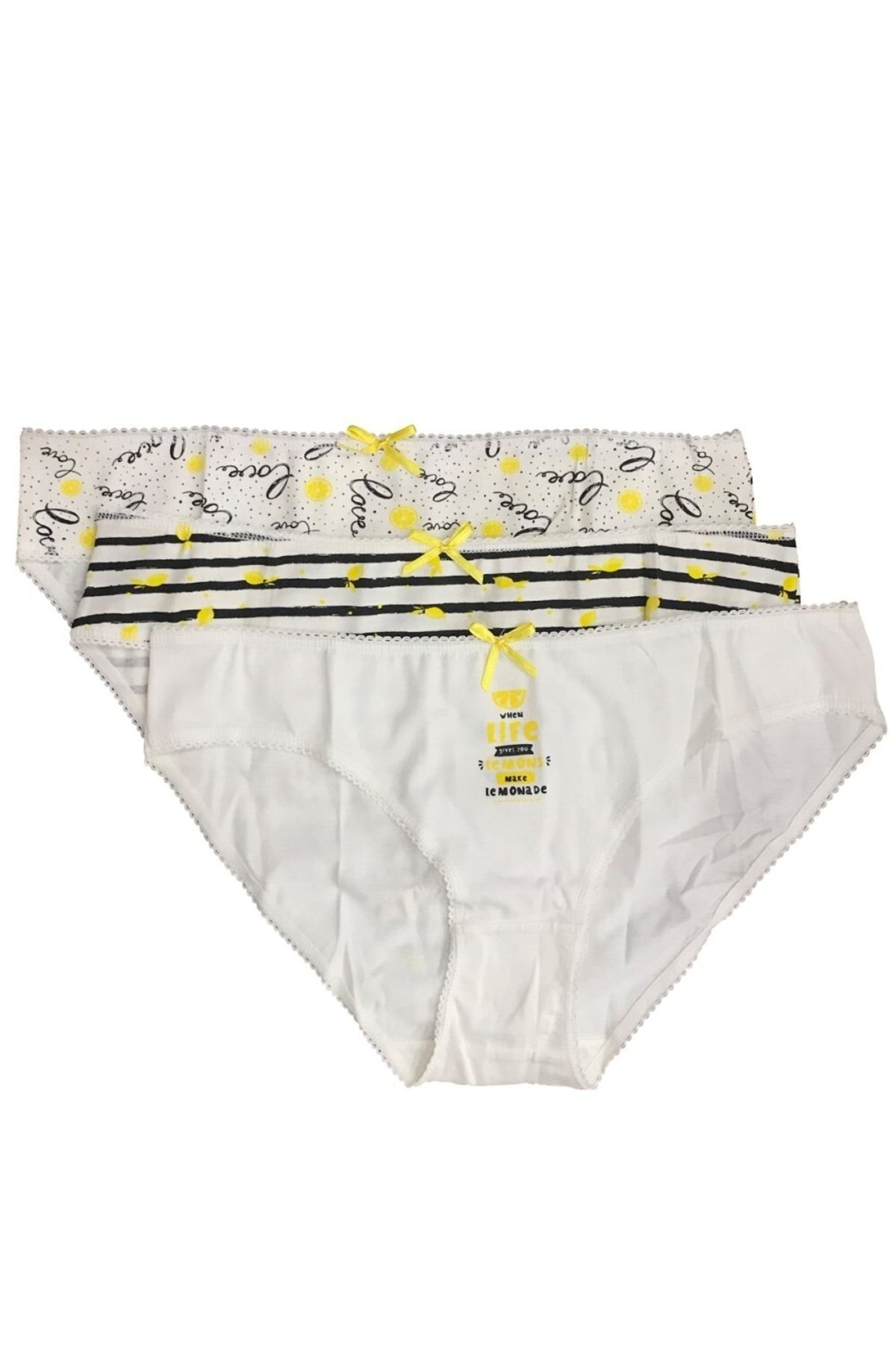 Kadın Ersk790 Desenli Slip 3'lü 01261
