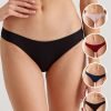 Kadın 5'li Ekonomik Paket Siyah-lacivert-bordo-pudra-ekru 2050 No Show Pamuklu Basic Bikini Slip