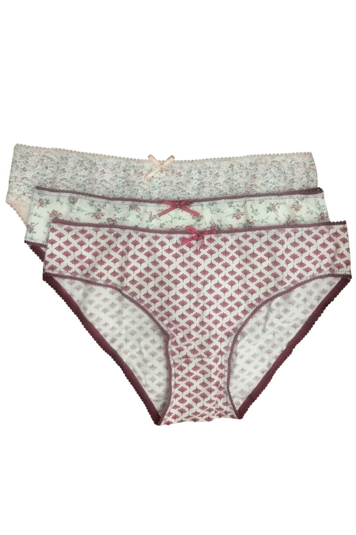 Kadın Ersk790 Desenli Slip 3'lü 01261 - Görsel 3