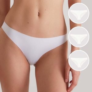 Kadın 3'lü Ekonomik Paket Ekru 2835 Iz Belli Etmeyen Külot (AĞ KISMI PAMUKLU)