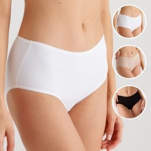 Alternative view of Kadın 3'lü Ekonomik Paket Siyah-beyaz-ten 2033 Maxi Cut Pamuklu Basic Külot