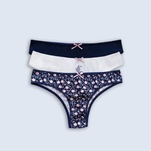 3'lü Ekonomik Paket Ivy Rose 2701 Pamuklu Basic Baskı Ve Desenli Brazilian Külot